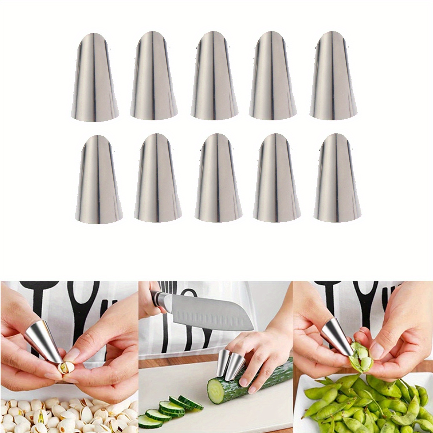 9 Pieces Finger Guard for Cutting Vegetables, Stainless Steel Finger  Protector, Knife Finger Protector, Thumb Guard Peelers for Onion Holder  Slicer