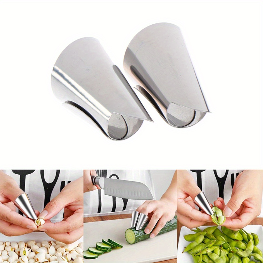 9 Pieces Finger Guard for Cutting Vegetables, Stainless Steel Finger  Protector, Knife Finger Protector, Thumb Guard Peelers for Onion Holder  Slicer