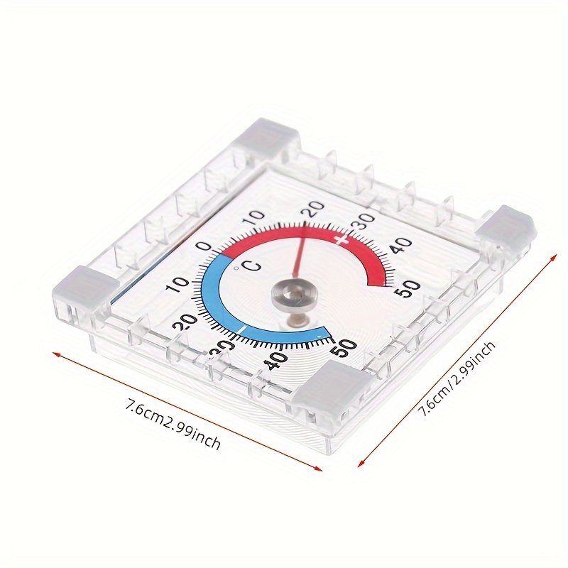 1pc Window Thermometer Square Plastic Thermometer Pointer Style