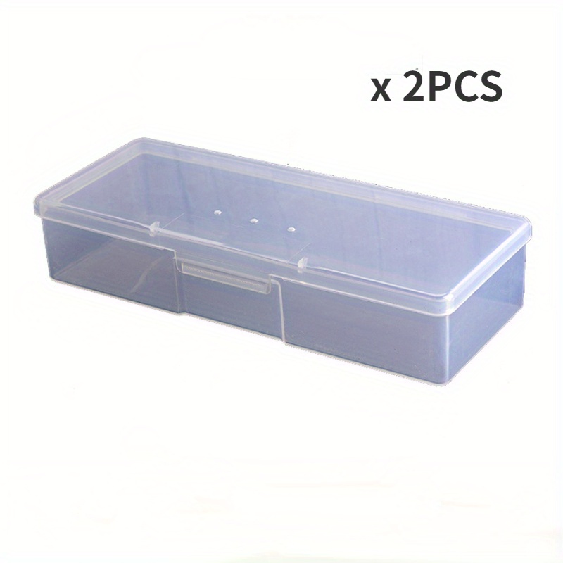 Portable Nail Art Tool Box, Transparent Rectangle Plastic Storage Box, Manicure  Tools Organizer Case - Temu