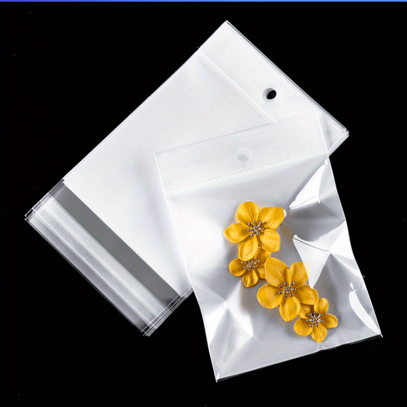 100pcs Transparent Plastic Bag Opp Self-adhesive Self-adhesive Bag Storage  Package Small Jewelry Packing