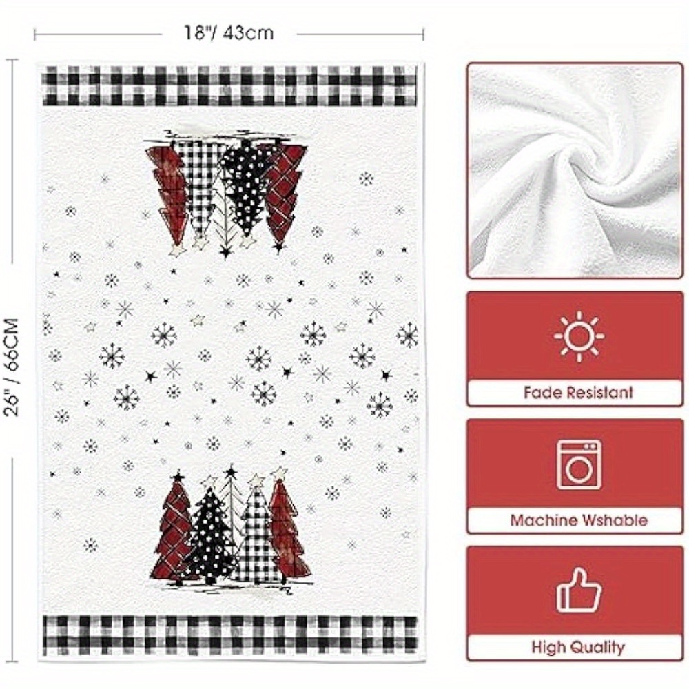 Polyester Scouring Pad, Christmas Theme Snowflake Deer Pattern Kitchen  Towels, Dish Towels Bathroom Hand Towels, Soft Absorbent Tea Towels, Kitchen  Supplies, Christmas Decor - Temu