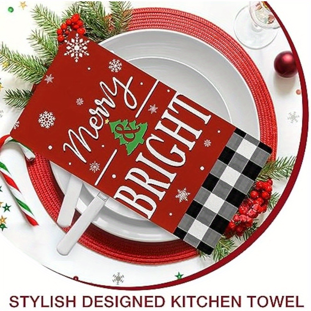 Christmas Hand Towels, Santa Claus Buffalo Plaid Winter Theme Kitchen Dish  Towels, Christmas Theme Scouring Pad, Cleaning Stuff, Christmas Decor,  Kitchen Supplies - Temu