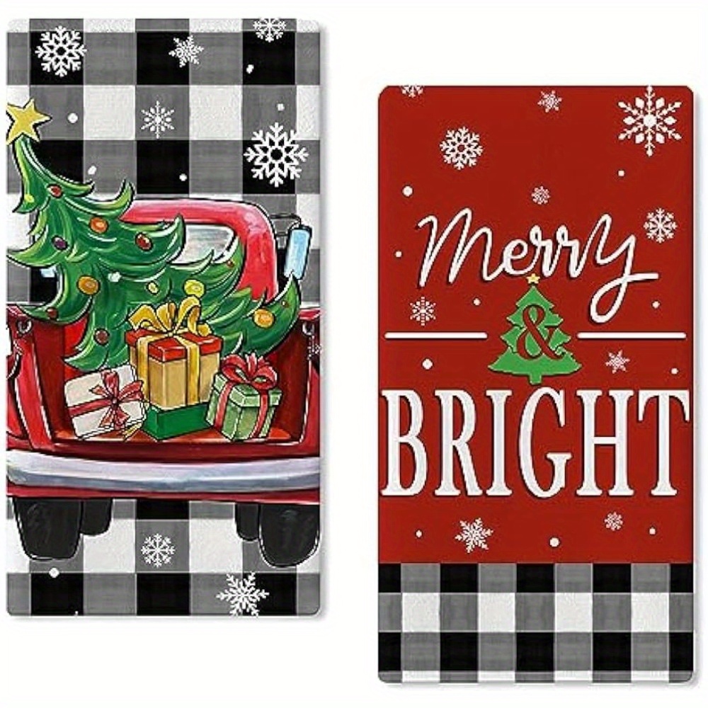 Christmas Hand Towels, Merry Christmas Buffalo Plaid Pattern Scouring Pad,  Christmas Kitchen Decoration, Ultra-fine Fiber Tea Towels, New Home  Bathroom Housewarming Gifts - Temu