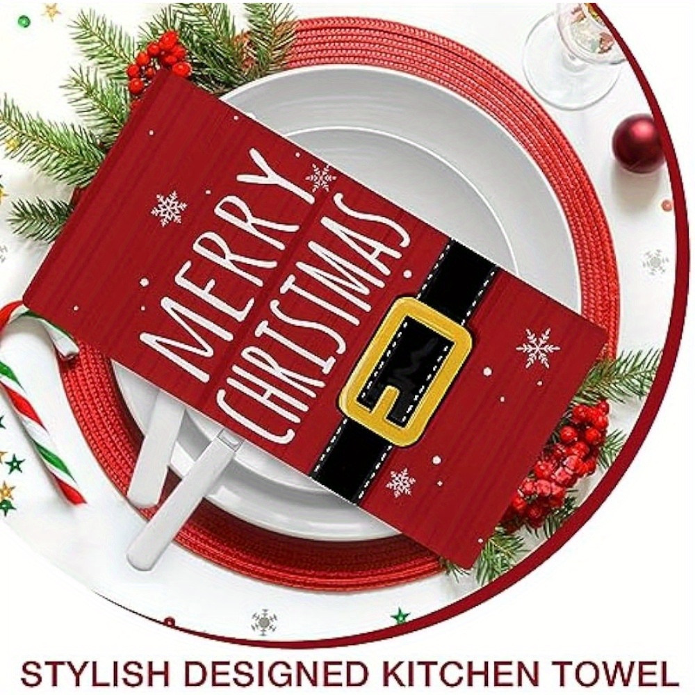 Christmas Decoration Christmas Hand Towel Hanging Reversible Terry Cloth  Absorbent Towel Kitchen Towel Toilet Towel Christmas Gift - Temu