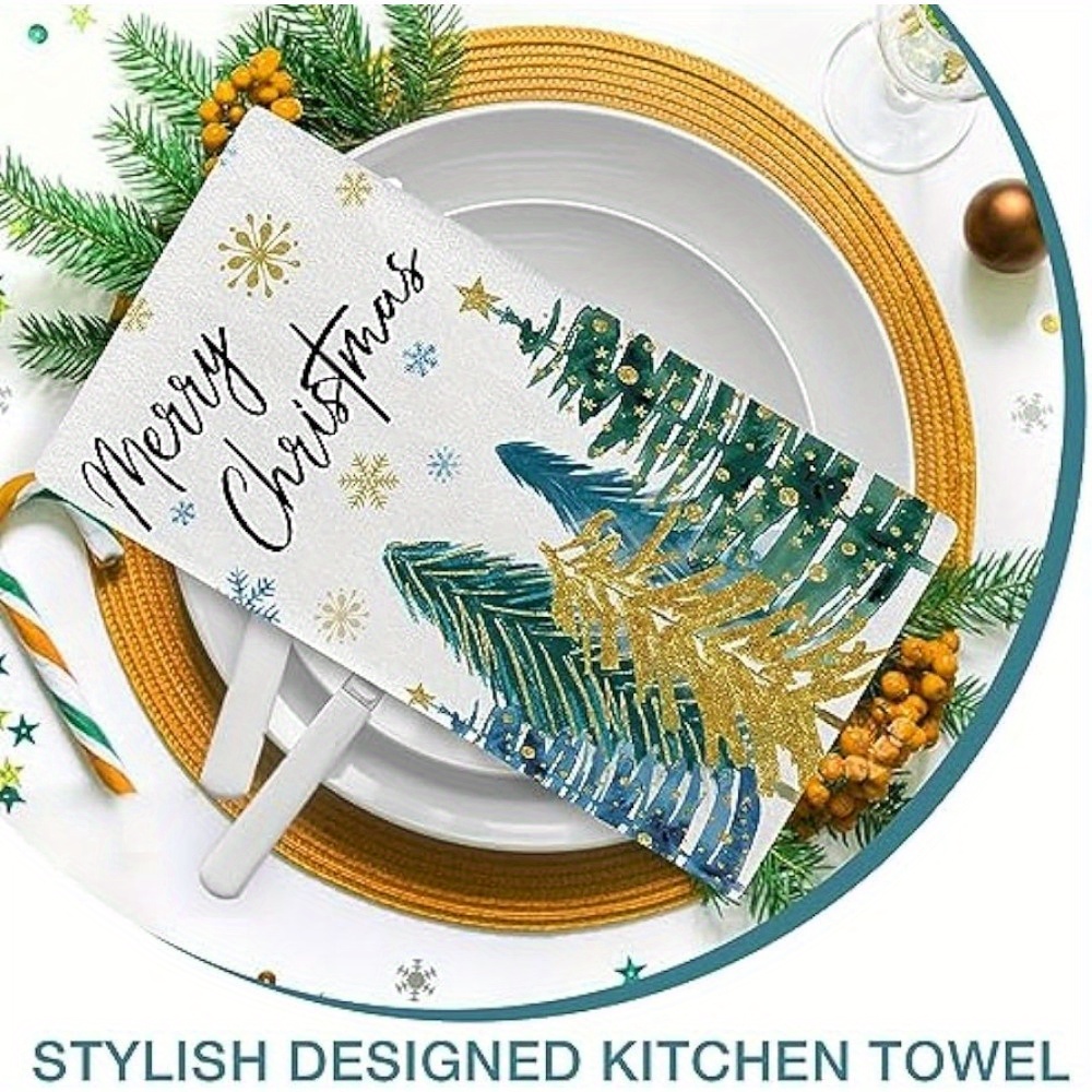 Hand Towels Christmas Theme Kitchen Towel Snowflake - Temu