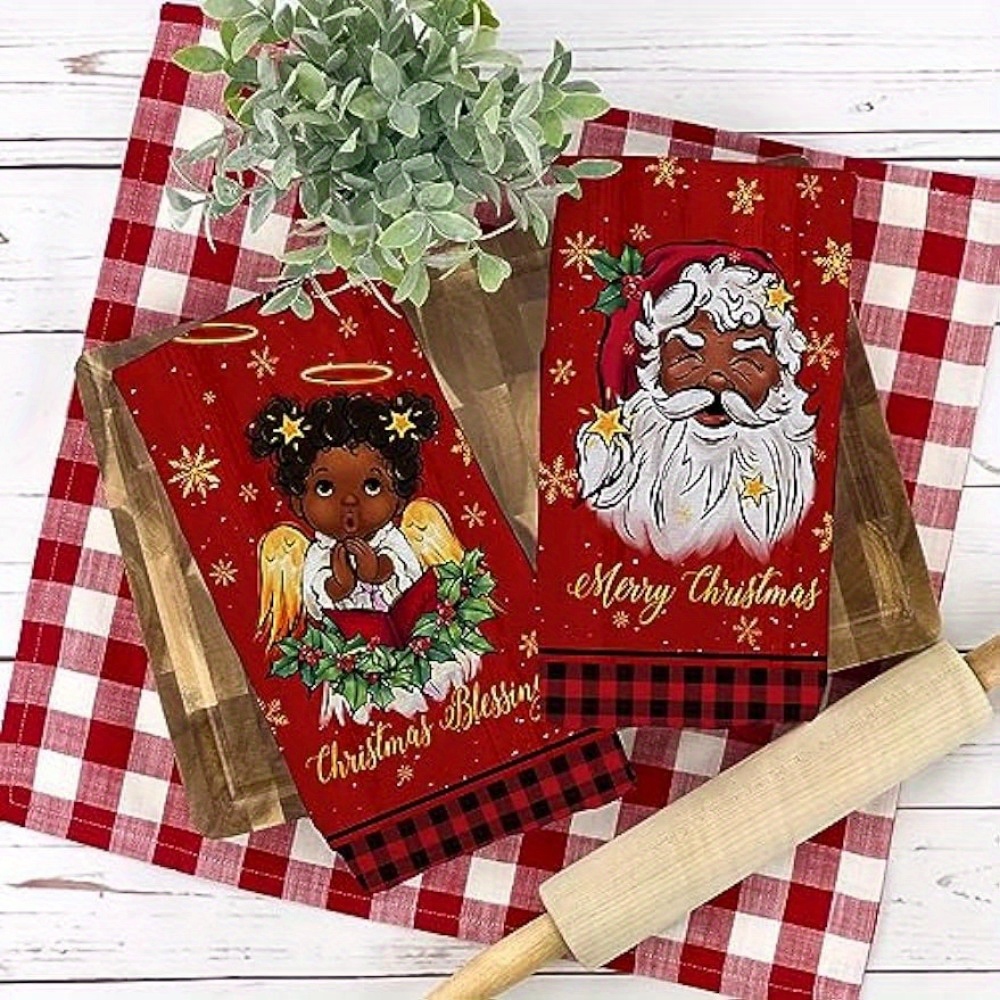 Christmas Hand Towels, Santa Claus Buffalo Plaid Winter Theme Kitchen Dish  Towels, Christmas Theme Scouring Pad, Cleaning Stuff, Christmas Decor,  Kitchen Supplies - Temu