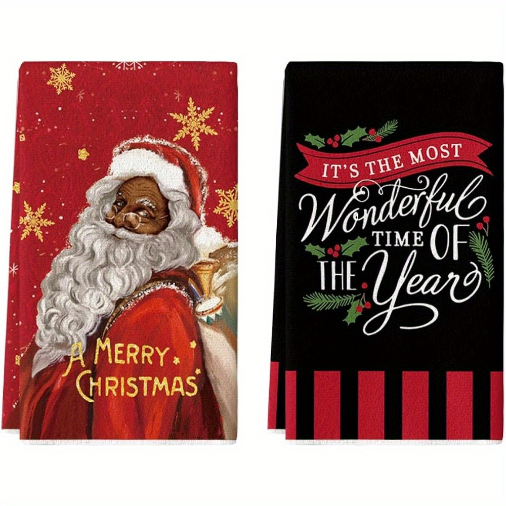 Christmas Tableware Towels Christmas Decorations Black And - Temu