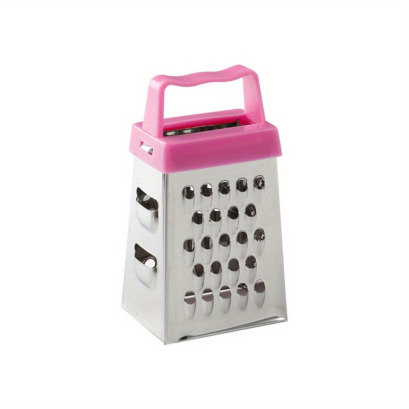 Stainless Steel Four-sided Cheese Grater And Vegetable And Fruit Grater In  Blue And Pink