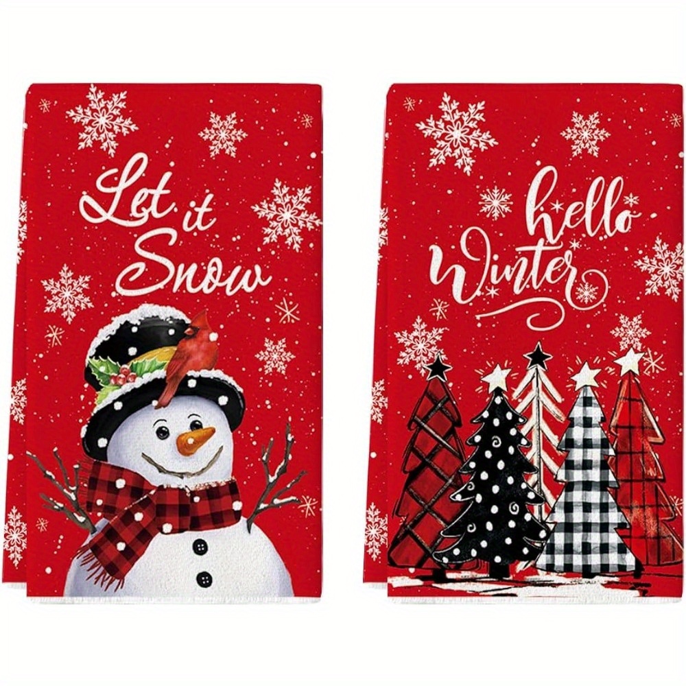Christmas Hand Towels Kitchen Cleaning Dish Towel Christmas
