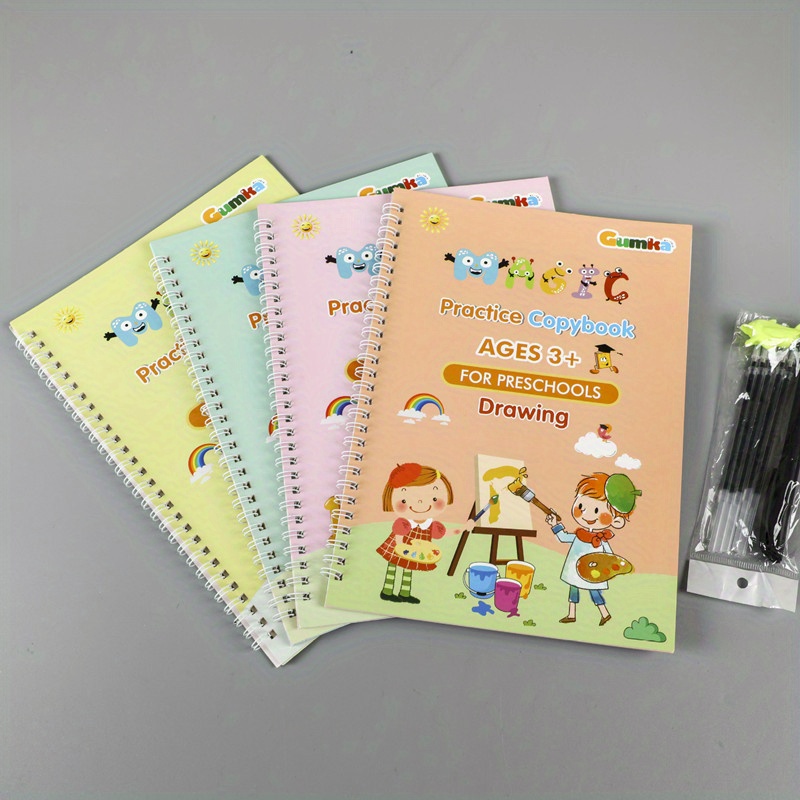  4 PCS Magic Grooved Practice Copybook for Children, Letter  Tracing for Kids Ages 3-5, 6-7 Reusable Magic Practice Copybooks for  Preschools Magic Groove Handwriting Copy Book : Office Products