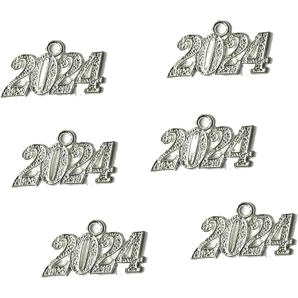 2024 Charms New Year Charms Christmas Charms Graduation Charms Small 2024 Charms Jewelry Supplies 14x9mm