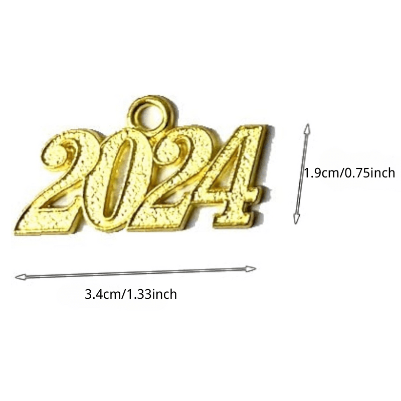 30pcs/pack 2024 Year Charms Alloy Year Pendant Graduation Charms, 2024  Graduation Cap Tassel Charms, Graduation Gift Jewelry Making Craft  Supplies, Ne