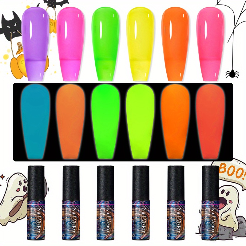 Glow in dark Nail Polish Powder Neon Colors Bright Luminous - Temu