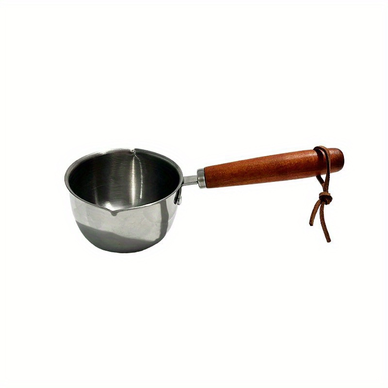 Milk Pan With Dual Pour Spout, Stainless Steel Sauce Pot, Wood Handle  Butter Warmer Pot, Small Soup Pot, Frothing Pitcher, Measuring Cups For  Kitchen Cooking - Temu United Kingdom