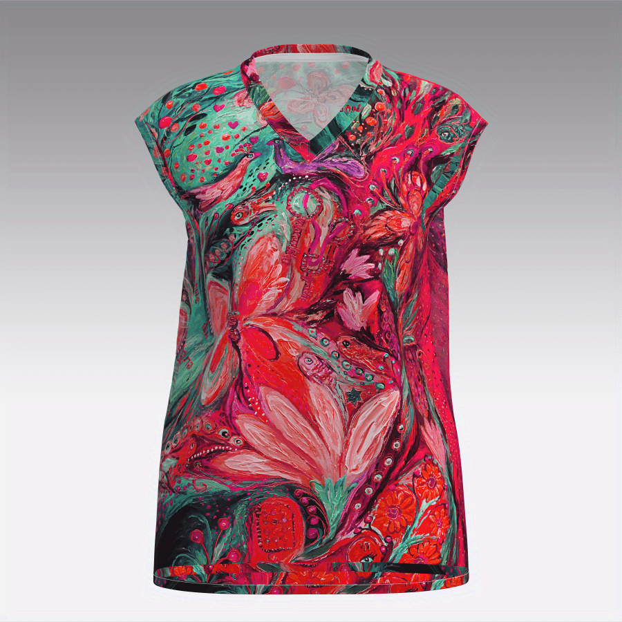 

Floral Print V Neck T-shirt, Casual Short Sleeve Top For , Women's Clothing