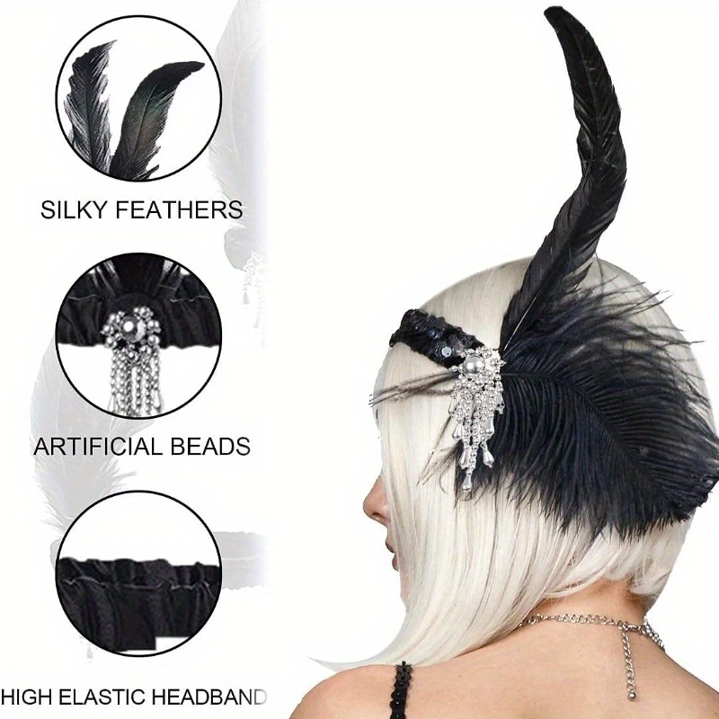 Gorgeous 1920s Mardi Gras Feather Headband Perfect For - Temu, Mardi ...