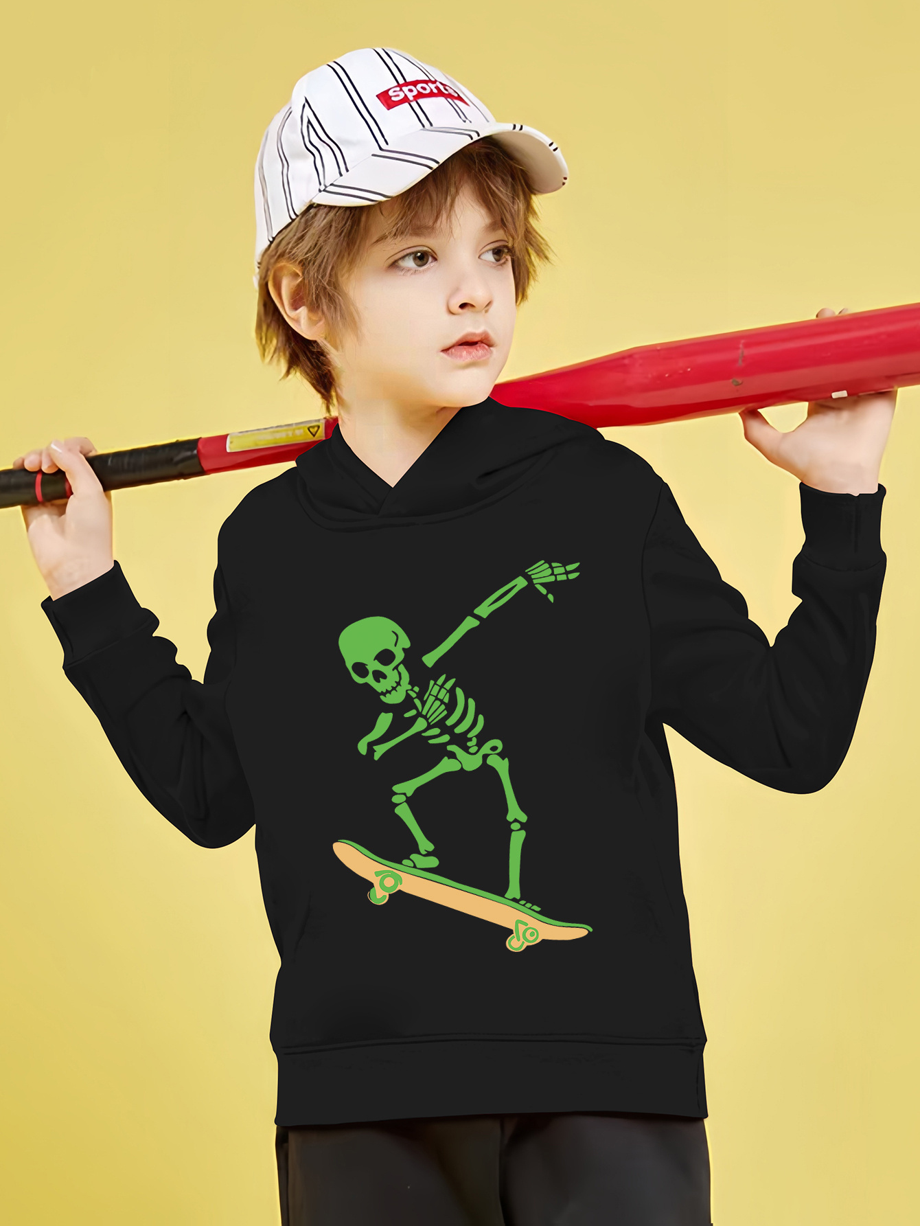 Skeleton skateboarding online hoodie