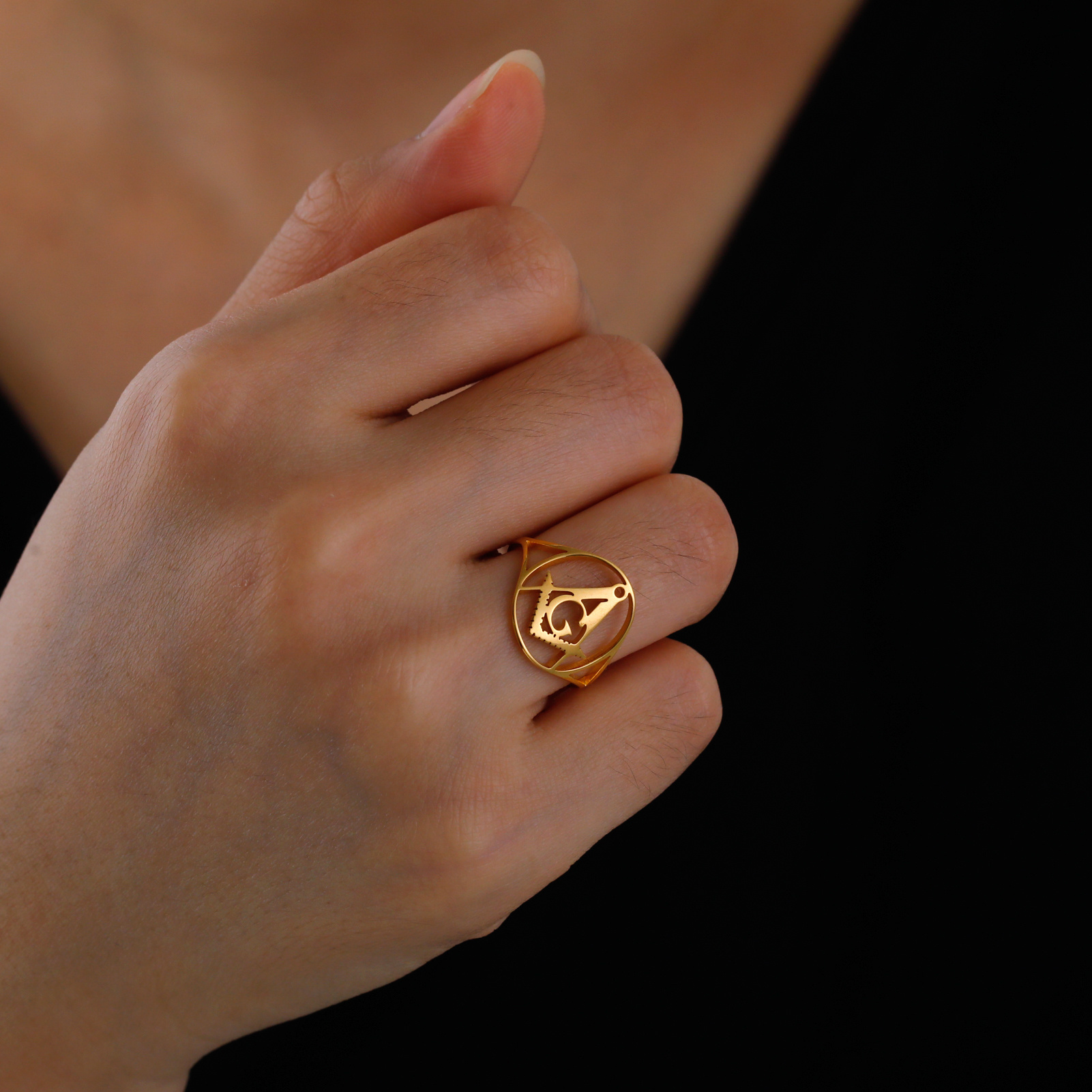 14k Gold Mason Pinky Ring Pinky Ring Mason Ring Symbols 14K Yellow