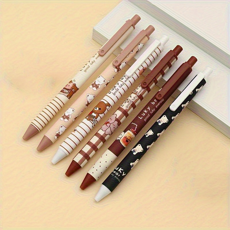 Cute Bear Color Pencils Creative Stationery Long - Temu