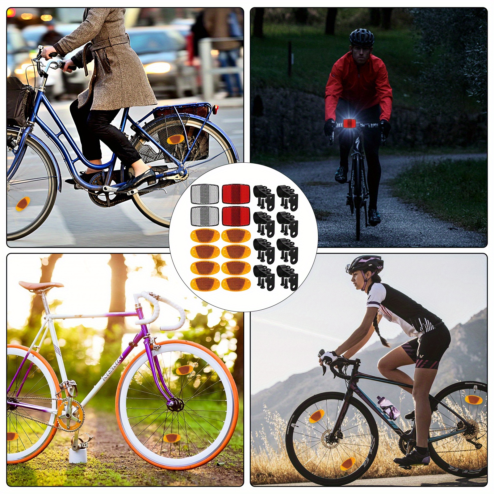 Mountain Bike Bike Reflector Set Bike Reflective Tape Bike Parts