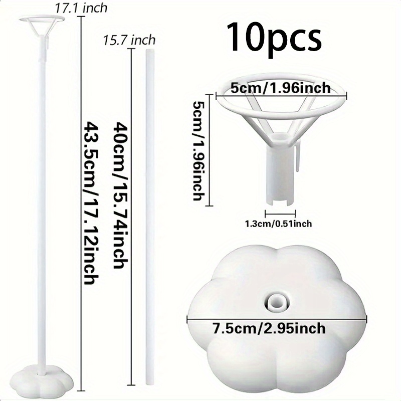 10個 バルーンスティックスタンド ポールとカップ付きのバルーンベース