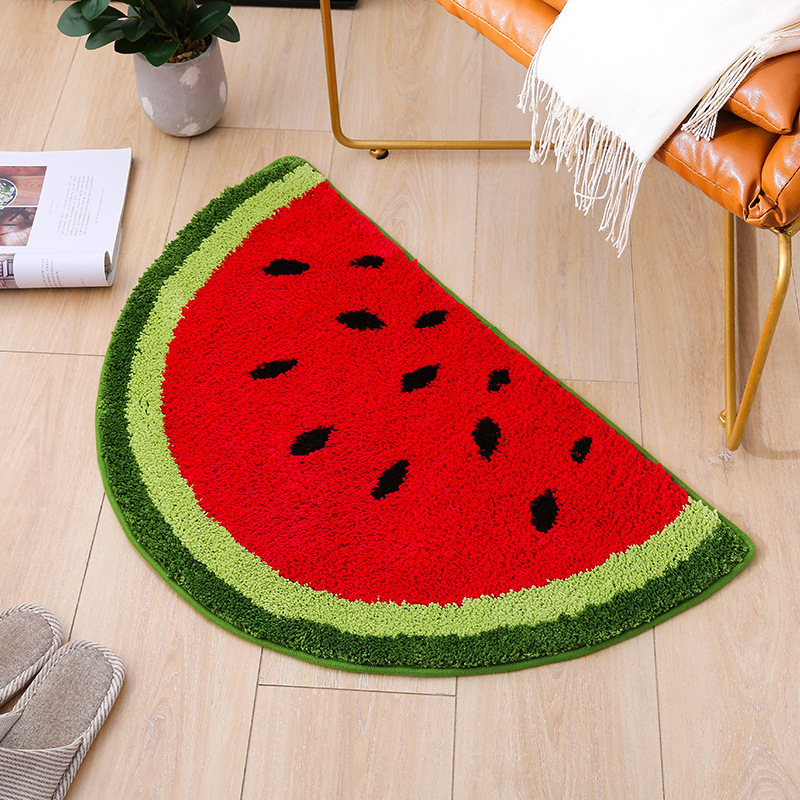 Peppery Home Watermelon Shaped Bath Mat - Bathroom Rug Fruit