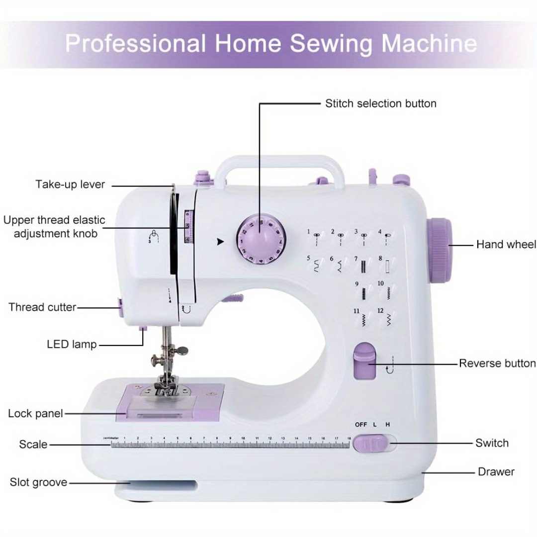 Electric Sewing Machine Portable Mini with 12 Built-in Stitches, 2