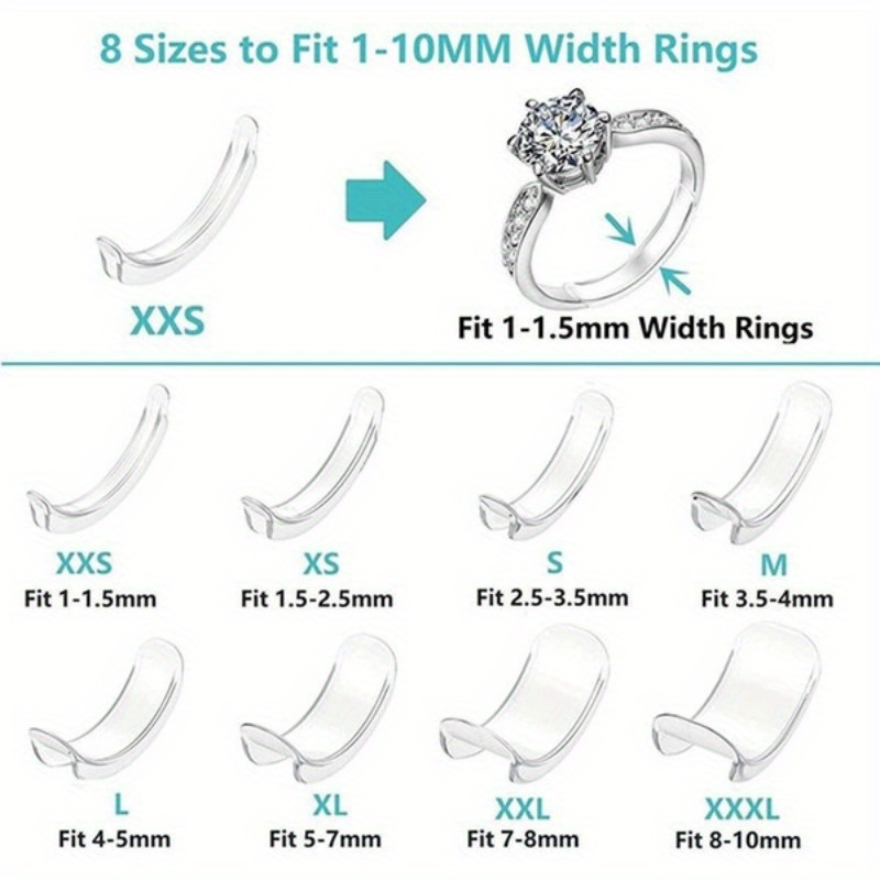 12pcs Ring Size Reducer Invisible Ring Size Adjuster For Loose Rings Size  Fit Any Sizes Ring Guard Spacer Rings Resizer Wedding Rings Essentials  Accessories