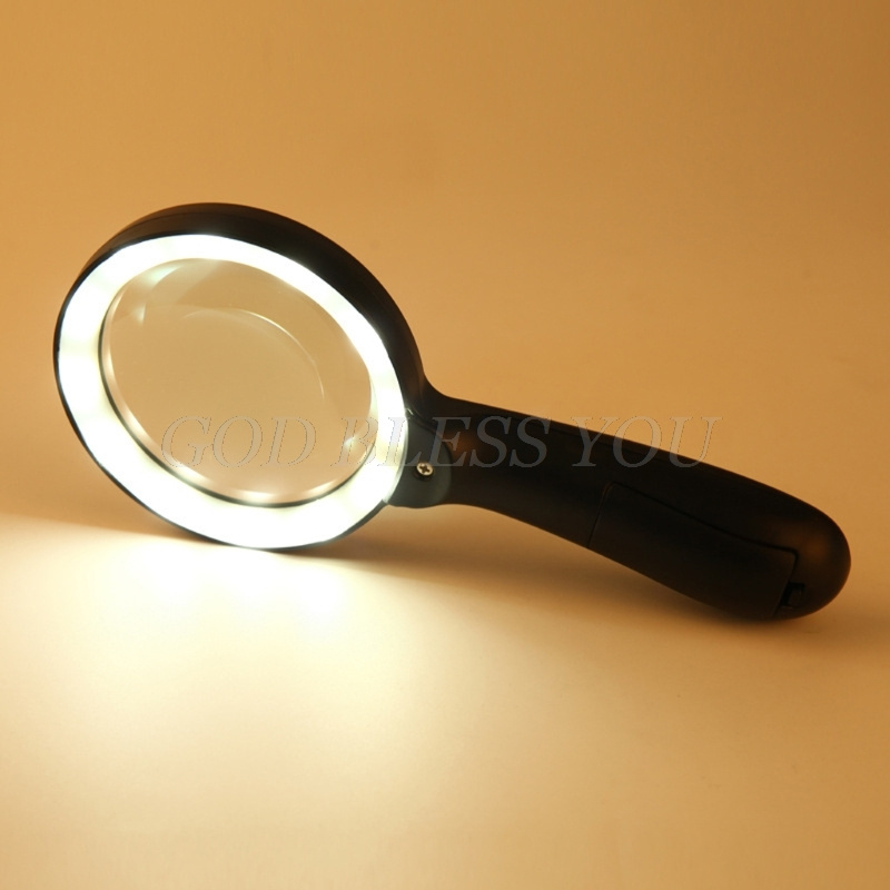 Lighted Magnifying Glass-10X Hand Held Large Reading Magnifying Glasses  With 12 LED Illuminated Light For Seniors, Repair, Coins