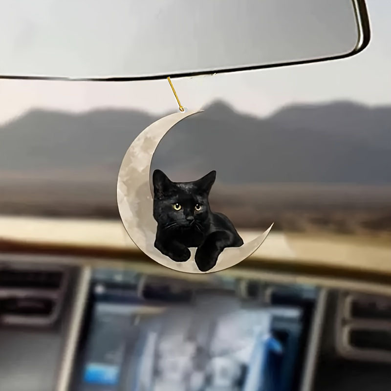 1 Stück Graue Katze Anhänger Aus Acryl, Süßes Tier Auto
