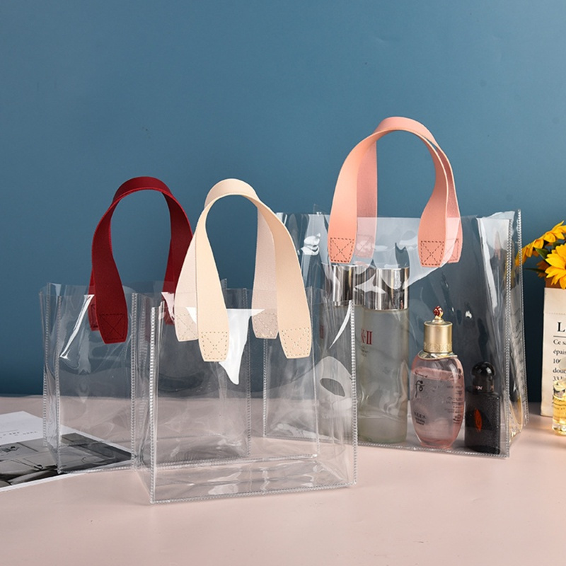 PVC Clear Bag Organizer Transparent Tote Gift Bag Shopping Jelly Packaging  Containers With Hand Loop Clear Plastic Handbag From Blithenice, $50.63