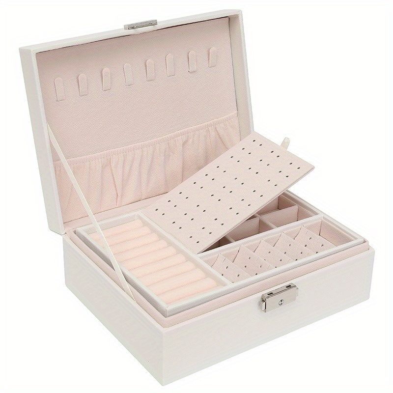 Double-Layer Leather Jewelry Storage Box