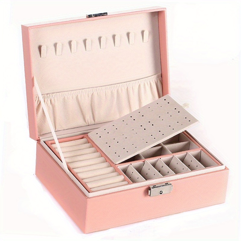 Double-Layer Leather Jewelry Storage Box
