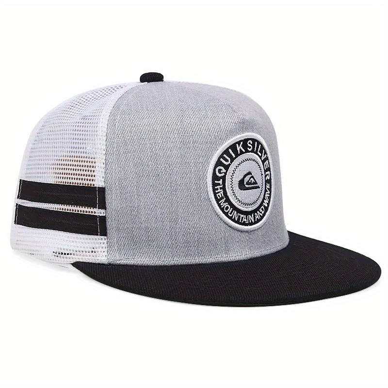 Classic Label Patch Trucker Trendy Mesh Hat - Temu Breathable