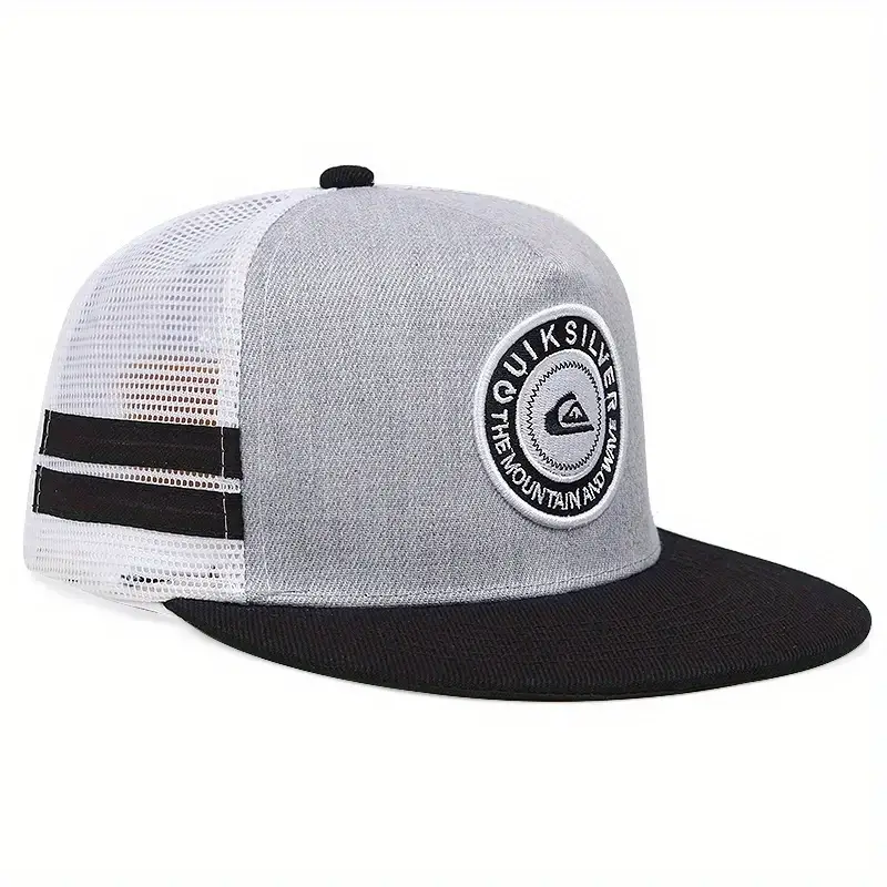 Classic Label Patch Trucker Hat Trendy Breathable Mesh - Temu