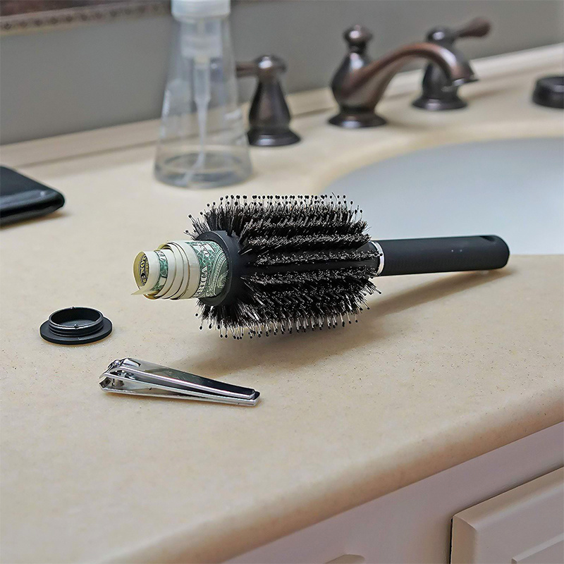 Hair Brush Store Compartment Functions As An Authentic Brush Perfect For Travel Or At Home
