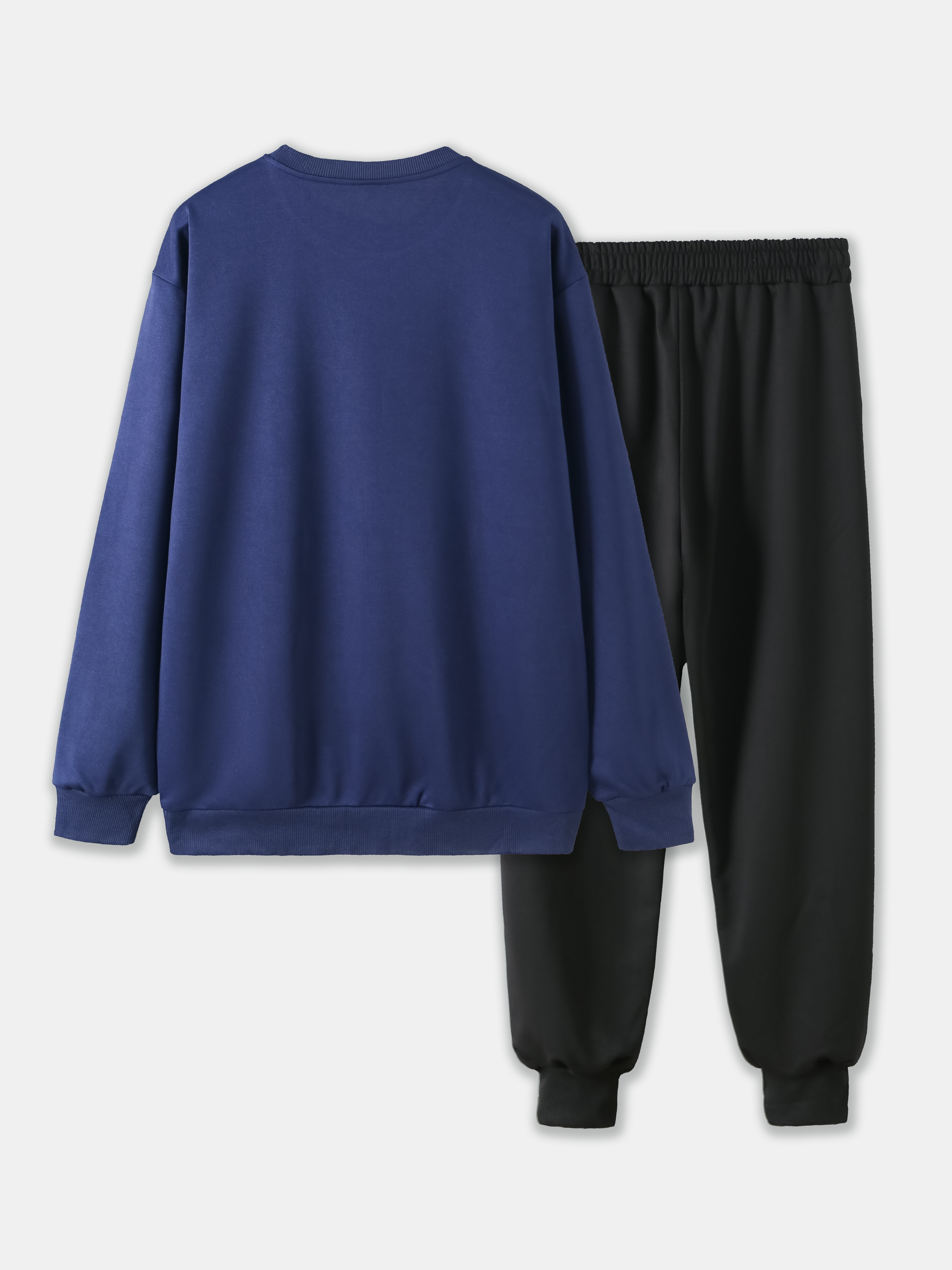 Dropship Plus Size Figure Print Sweatshirt & Drawstring Sweatpants