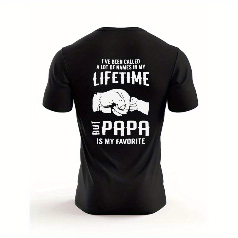 

Father's Day Themed Letter Print Men's T-shirt For Summer Outdoor, All-match Men's Top
