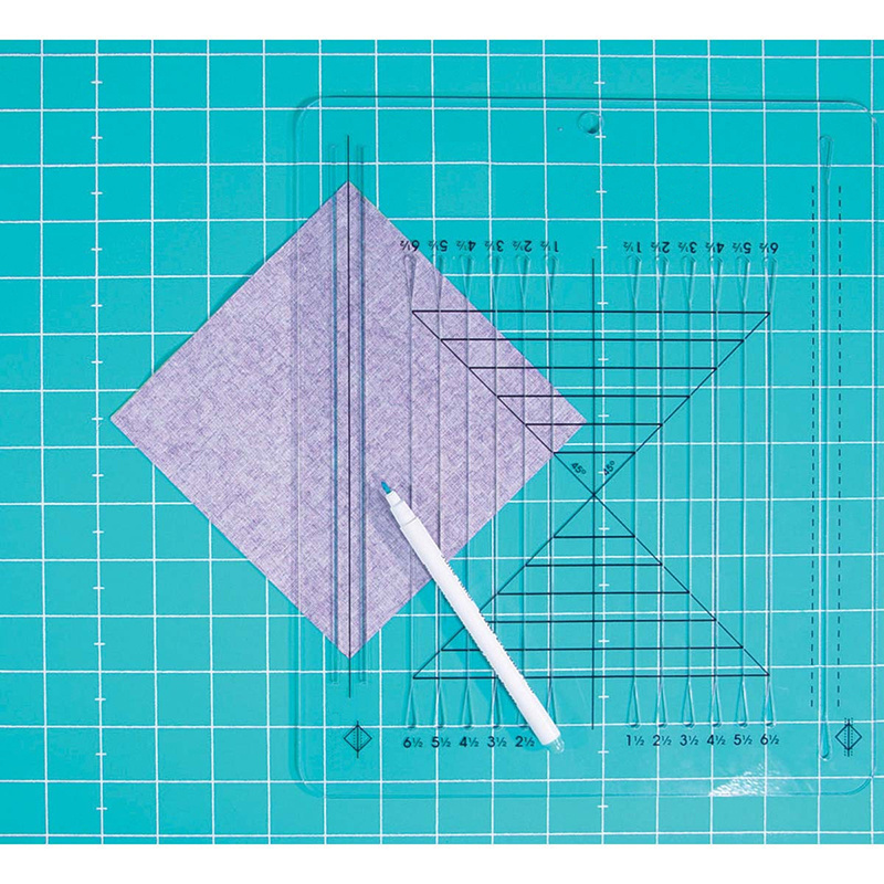 Learn to make perfect Half Square Triangles with this ruler