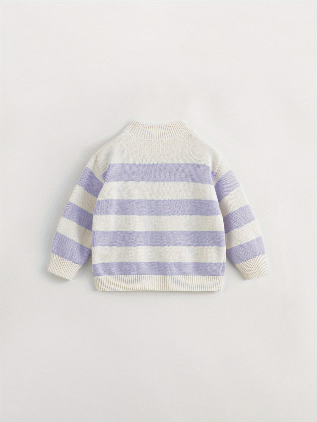 MARC&JANIE Girls Flower And Stripe Jacquard Knit Round Neck Knit Sweater  Tops For Kids, Autumn And Winter