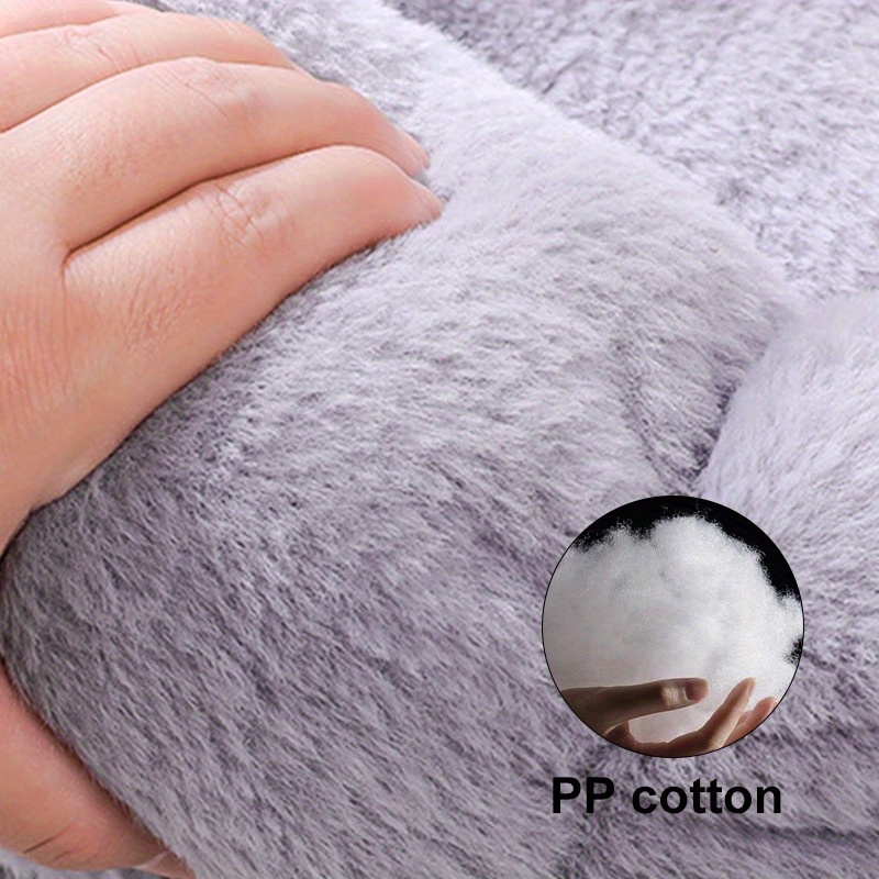 Cama Nido Puff Felpa Extra Suave Perro Gato Mascota Grande gris 6.49 pulg  Poli Pets PP-CPMP1BW-80CM