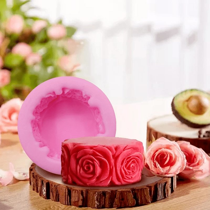 Heart Rose Silicone Candle Mold Kiss Love Soap Resin Mould DIY