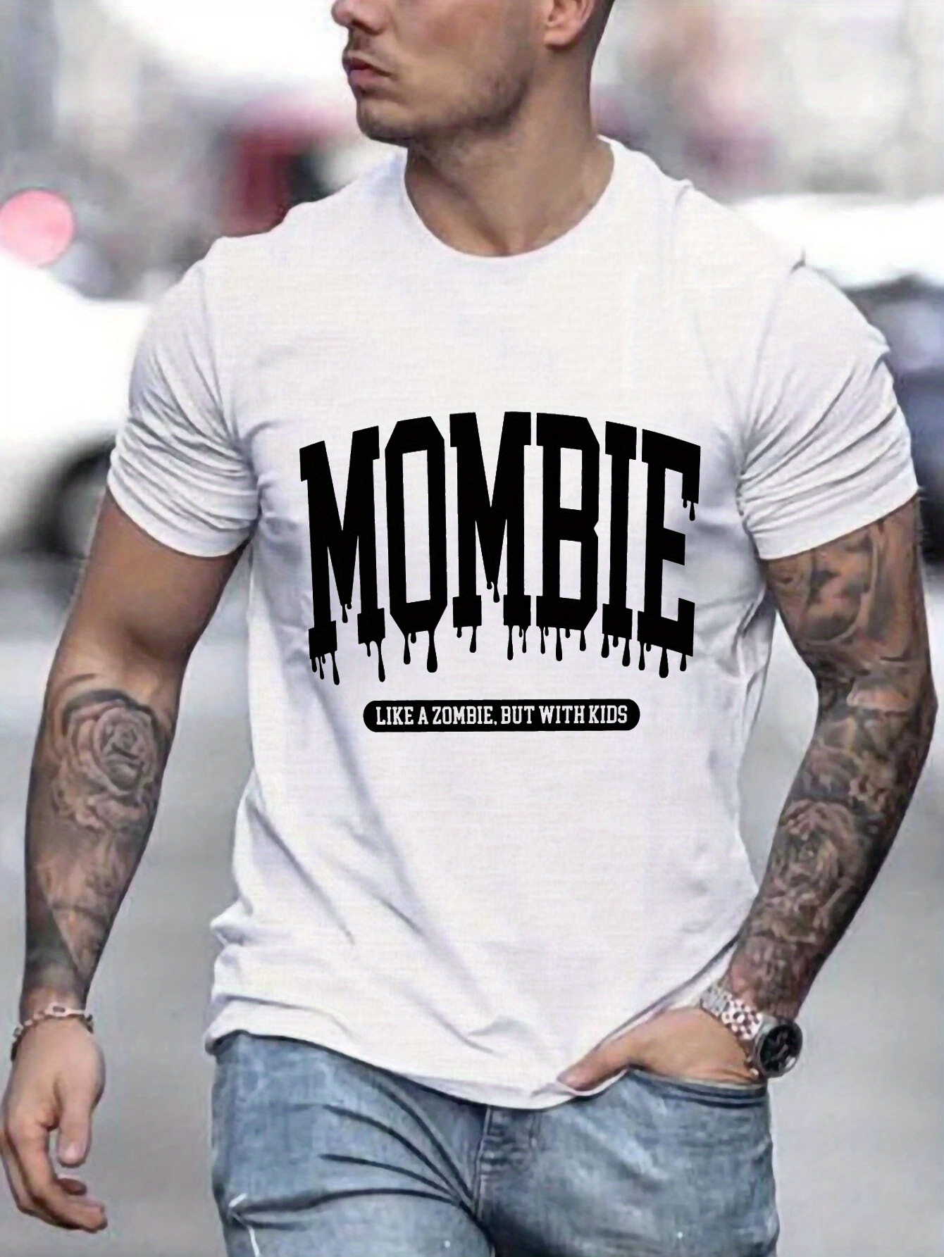 Plus Size Men's Funny 'mombie' Definition Halloween T shirt - Temu