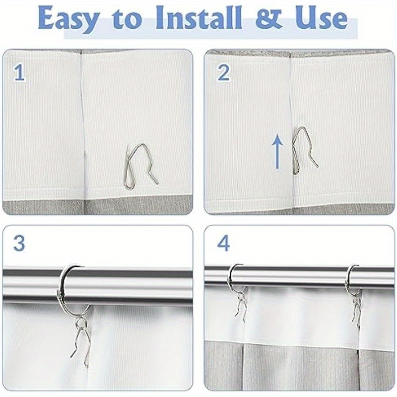 24 Pcs Stainless Steel Curtain Hooks Pinch Pleat Curtain Hook Metal