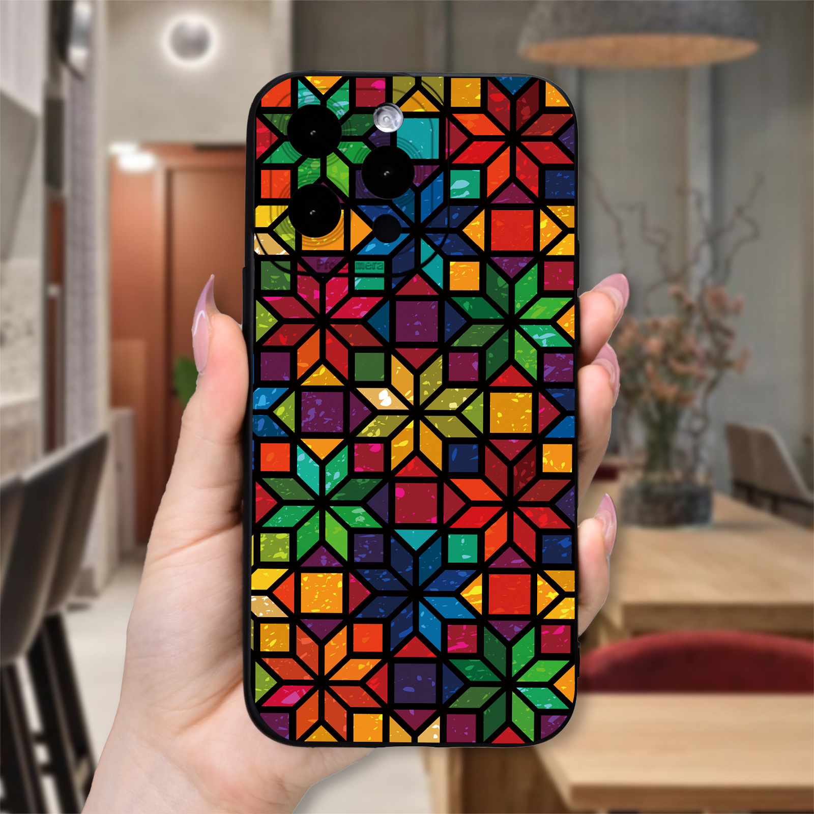 

Creative Geometric Flower Printed Phone Case For Iphone 15 14 13 12 11 Xs Xr X 7 8 Plus Pro Max Mini
