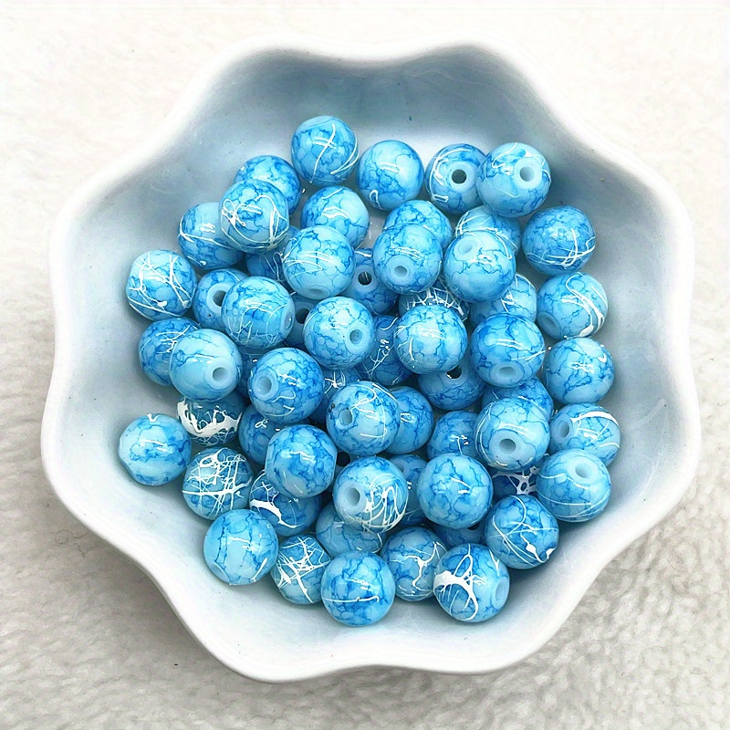 Feildoo Resin Beads 100pcs, 10mm Round Loose Beads Spacer Beads