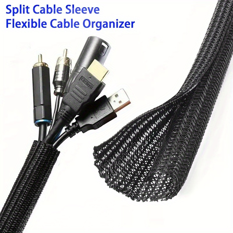 Conduit Split Loom Tubing Wire Harness Wrap for USB Cable Power Cord Audio  Video Cable 