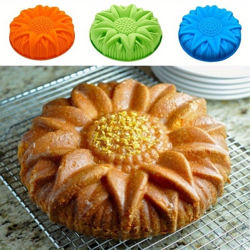

1pc Large Silicone Sunflower Shape Pastry Cake Mold Baking Tools Kitchen Accessories Random Color 10.24 Inch