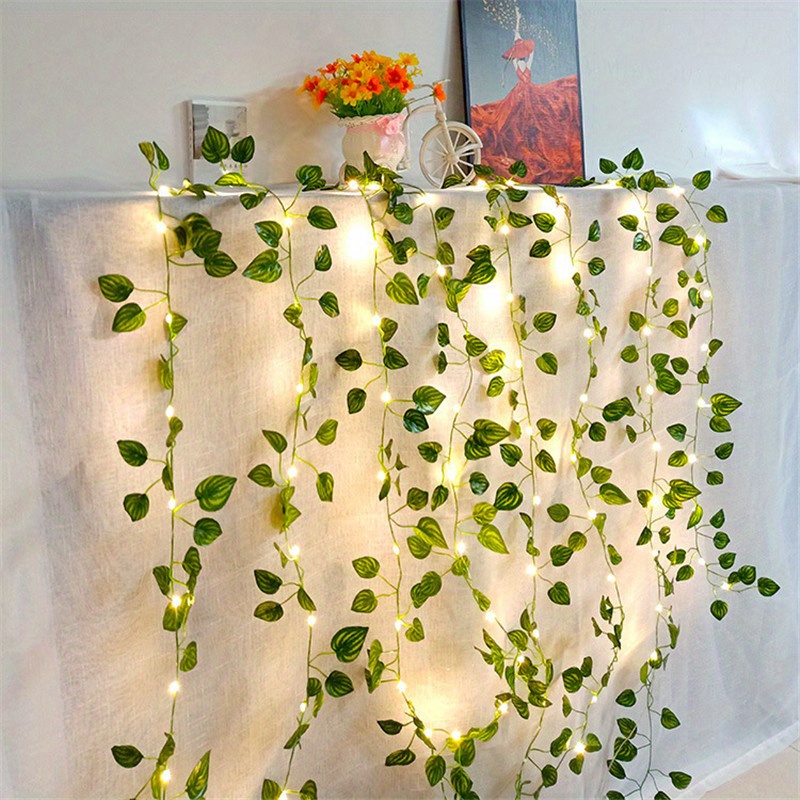 2M/3M/5M/10M String Light Green Leaf Garland Fairy Lights LED Flexibl –  Floral Supplies Store